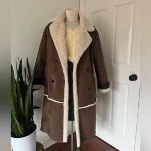 Bershka Brown Shearling Jacket